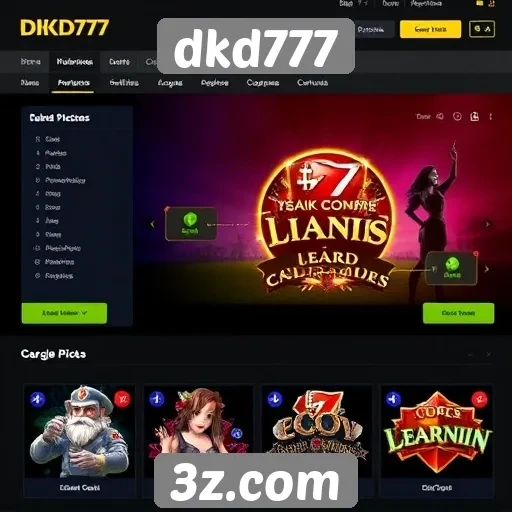 Exploração das funcionalidades do site dkd777